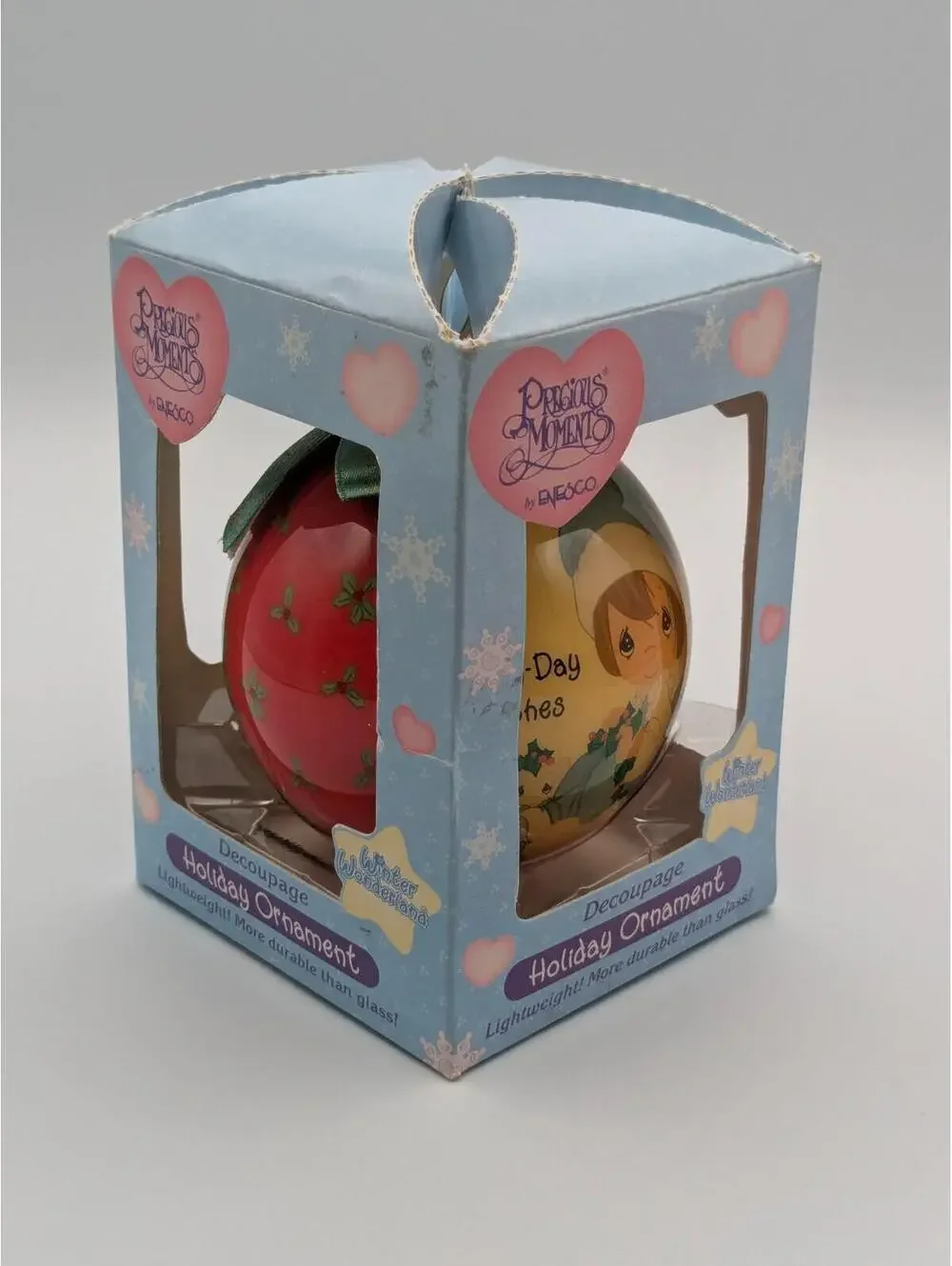 Precious Moments Decoupage Holiday Ornament 1997